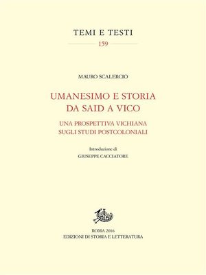 cover image of Umanesimo e storia da Said a Vico